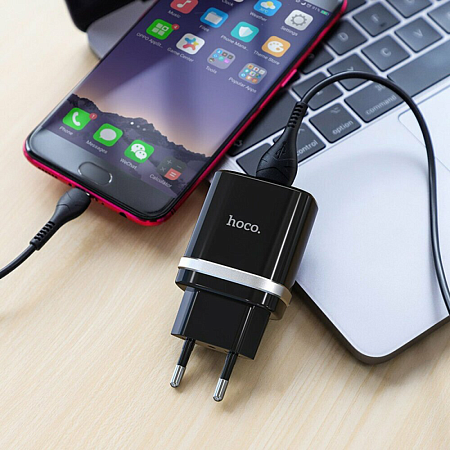 Сетевое зарядное устройство, 1 USB 3.0A (C12Q), HOCO, черный