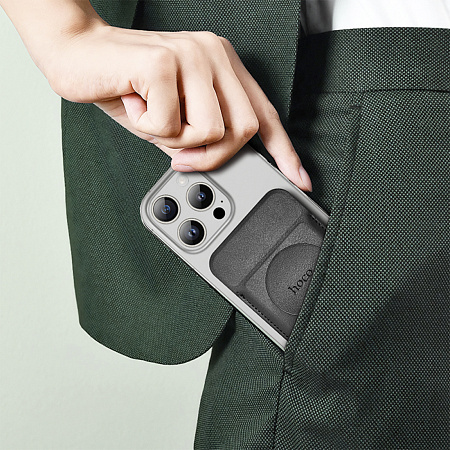 Чехол для карт (MagSafe) с поп сокетом и подставкой, GT6, HOCO, черный