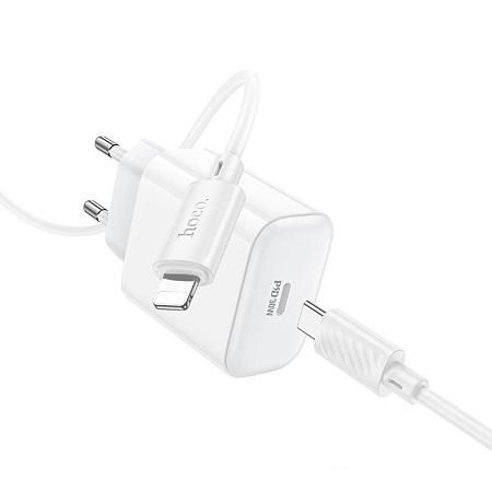 Сетевое зарядное устройство, 1 PD 30W (C76A Pro), HOCO, Type-C to Lightning, белый