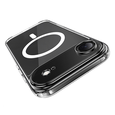 Чехол силиконовый для iPhone 17 Air, Магнитный (MagSafe), HOCO, прозрачный