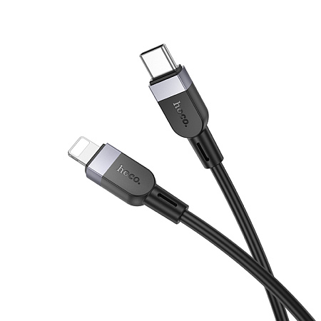 Кабель Lightning to Type-C (PD), HOCO, X109, 2м, силиконовый, черный