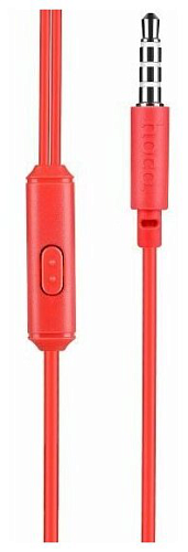 Проводные наушники M14 Universal Earphone, вакуумные с микрофоном, HOCO, красные