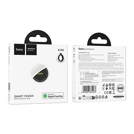 Устройство для поиска вещей E100, синхронизация с IOS, Носо, белый, чехол в комплекте