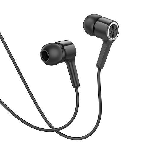 Проводные наушники M104, HOCO, Gamble universal earphones, вакуумные с микрофоном, черные
