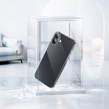 Чехол силиконовый для iPhone 16 Plus, Light series TPU, HOCO, черный