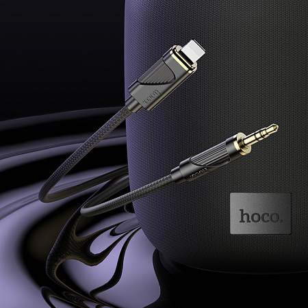AUX Audio кабель 3,5 мм на Lightning, UPA30, HOCO, черный