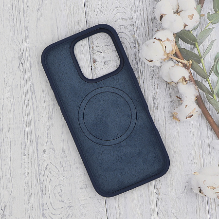 Чехол-накладка для iPhone 16 Pro, Silicon Case, магнитный (MagSafe), без лого, X-CASE, синий