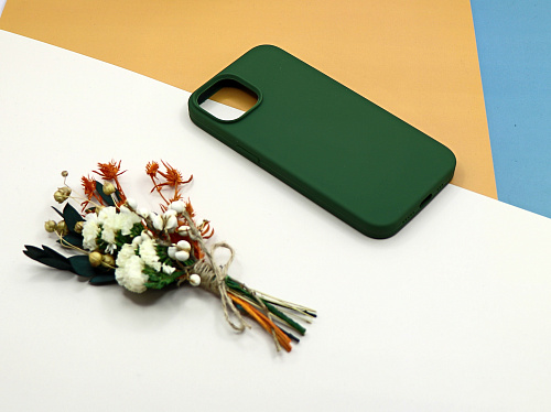 Чехол-накладка для iPhone 14, Silicon Case, без лого, сосновый лес