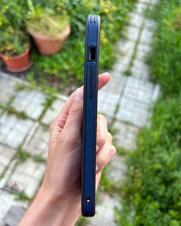 Чехол силиконовый для iPhone 14 Pro Max (6.7), экокожа, DU DU, синий