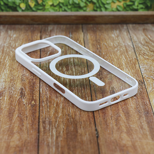 Чехол силиконовый для iPhone 16 Pro, Магнитный (MagSafe), X-CASE, белый