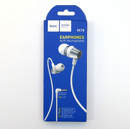 Проводные наушники M79 Cresta universal earphones with microphone, HOCO, белые