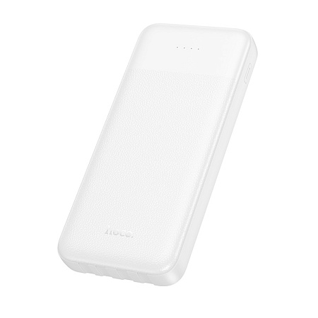 Универсальный Доп. Аккумулятор 10000mAh, J163, HOCO, выход: 2 USB, 1 PD (20W), кабель: Type-C, Lightning, Micro, белый