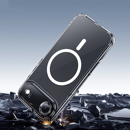 Чехол силиконовый для iPhone 17 Air, Магнитный (MagSafe), HOCO, прозрачный