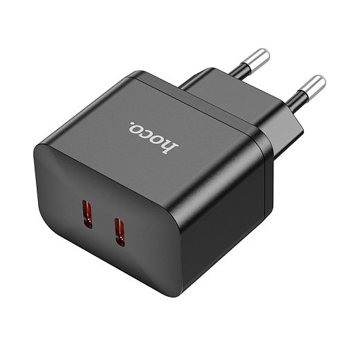 Сетевое зарядное устройство, 2 PD 35W (N29), HOCO, черный