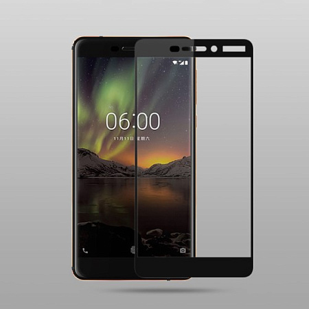 Защитное стекло на Nokia 6 (2018)/ 6.1 (2018) 3D черный, X-CASE