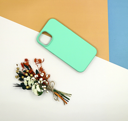 Чехол-накладка для iPhone 14, Silicon Case, без лого, мятный