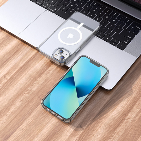 Чехол силиконовый для iPhone 13 (6.1), Магнитный (MagSafe), X-CASE, прозрачный