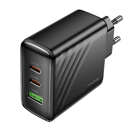 Сетевое зарядное устройство, 1 USB 3.0 QC+2 PD 45W (CS26A), HOCO, черный
