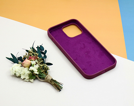 Чехол-накладка для iPhone 14 Pro Max, Silicon Case, без лого, винный
