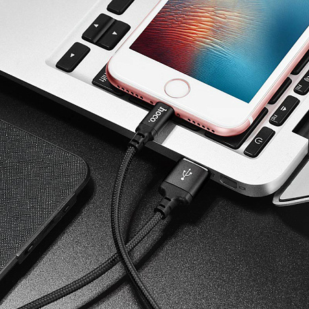 USB дата кабель Lightning, HOCO, X14, черный