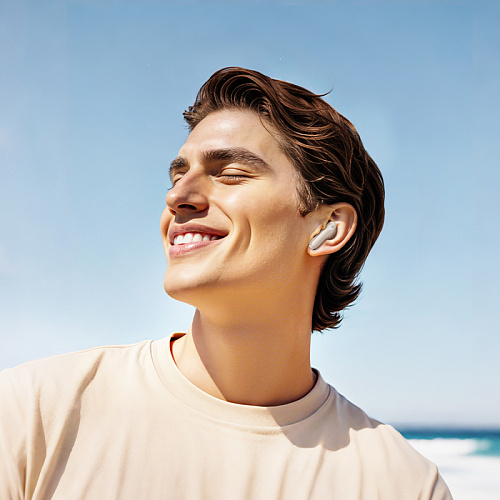 Беспроводные наушники EQ21, HOCO, с дисплеем, шумоподавление ANC+ENC, белый