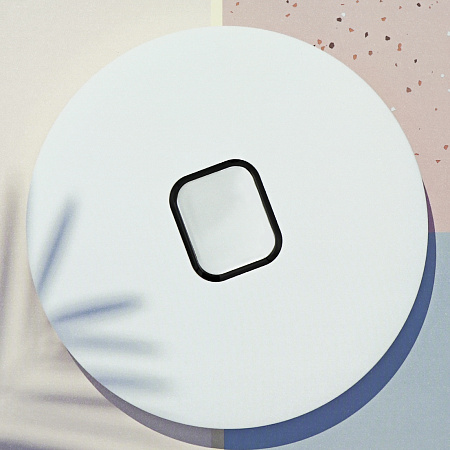 Защитное стекло на Apple Watch, 46mm, полный клей, прозрачное с черной рамкой