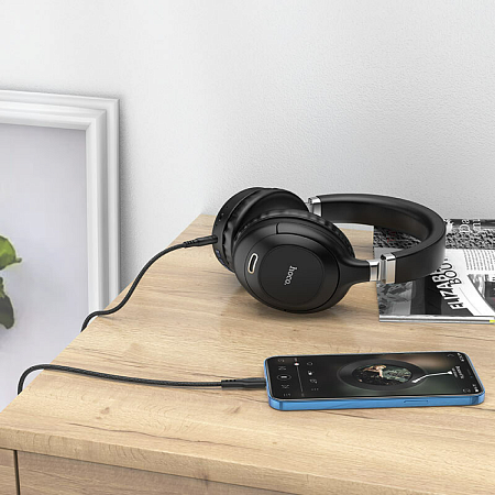 AUX Audio кабель 3,5 мм на Lightning, UPA18, HOCO, черный