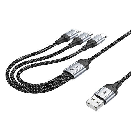 USB дата кабель Lightning, HOCO, U133, 1.2м, серый