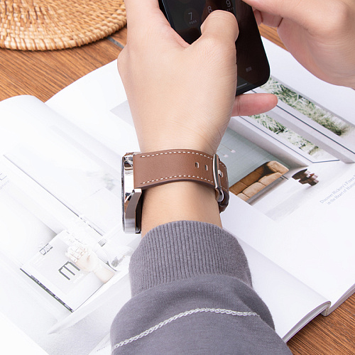 Ремешок на руку универсальный для умных часов 20мм, HOCO, WH10, кожаный, коричневый