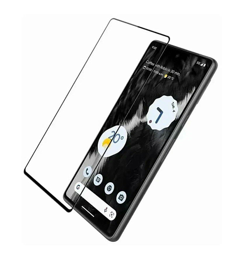 Защитное стекло на Google Pixel 7, прозрачное с черной рамкой, X-CASE