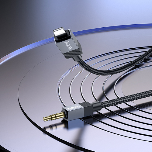 AUX Audio кабель 3,5 мм на Lightning, UPA32A, HOCO, длина 1 метр, цвет черный