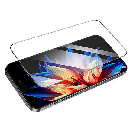 Защитное стекло для iPhone 16 Pro, A39, HOCO, Engraved 3D HD tempered glass 0.15mm, черное