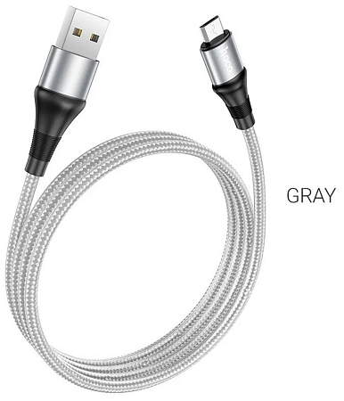 USB Кабель Micro, HOCO, X50, серый