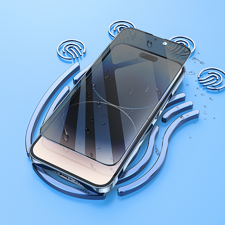 Защитное стекло для iPhone 14 Pro Max, A12 Pro, HOCO, Privacy Nano 3D full screen edges, черное