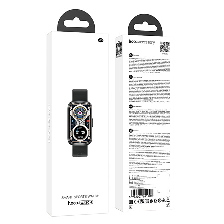 Умные часы Y25 спортивные Smart watch Hoco с поддержкой звонков, черные