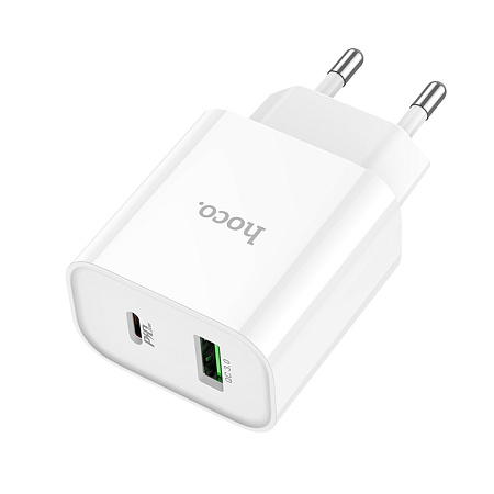 Сетевое зарядное устройство, 1 PD 20W + 1 USB 3.0 QC (C80A Plus), HOCO, белый