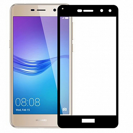 Защитное стекло на Huawei Y5 (2017)/Y6 (2017), Silk Screen 2.5D, черный, X-CASE