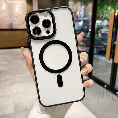 Чехол силиконовый для iPhone 15 Pro Max (6.7), Магнитный (MagSafe), X-CASE, черный