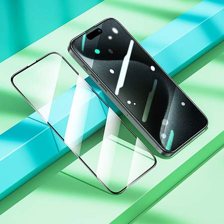 Защитное стекло для iPhone 16 Pro Max, G16, HOCO, Guardian shield series full-screen 5D large arc tempered glass, черное