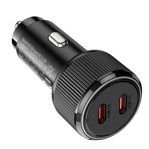 Автомобильное зарядное устройство, 2 PD 50W (NZ14B), HOCO, черный
