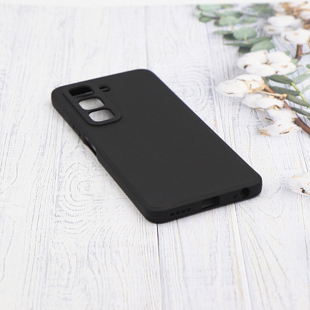 Чехол силиконовый для Infinix Hot 50 (4G), с микрофиброй внутри, с защитой камеры, X-CASE, черный