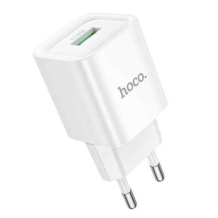 Сетевое зарядное устройство, 1 USB 3.0 QC (C145A), HOCO, мини, белый