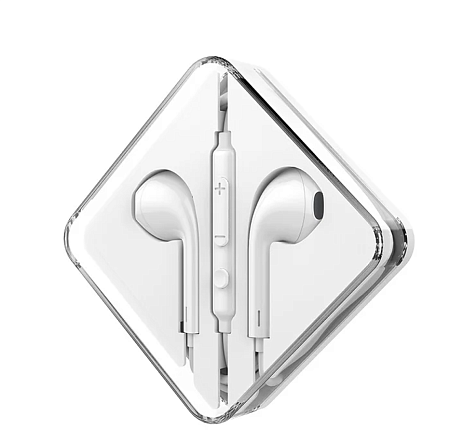 Проводные наушники M55  Memory sound wire control, HOCO, белые