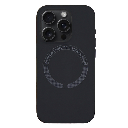 Чехол-накладка для iPhone 15 Pro Max, Silicon Case, магнитный (MagSafe), без лого, X-CASE, угольно-серый