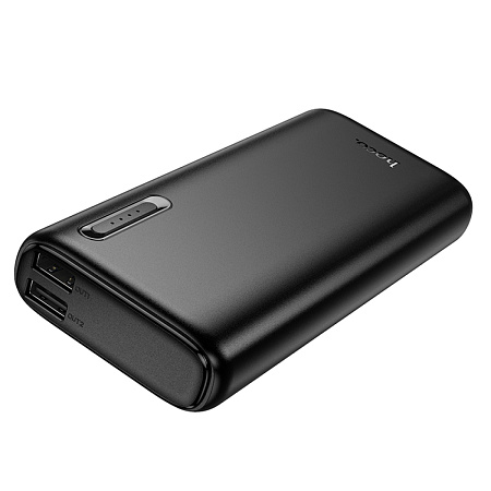 Универсальный Доп. Аккумулятор 10000mAh, J158A, HOCO, выход: 2 USB: 5V/2, черный