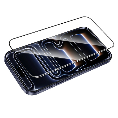 Защитное стекло для iPhone 17 Pro, G16, HOCO, Guardian shield series full-screen 5D large arc tempered glass, черное