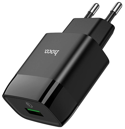 Сетевое зарядное устройство, 1 USB 3.0A (C72Q), HOCO, Micro, черный