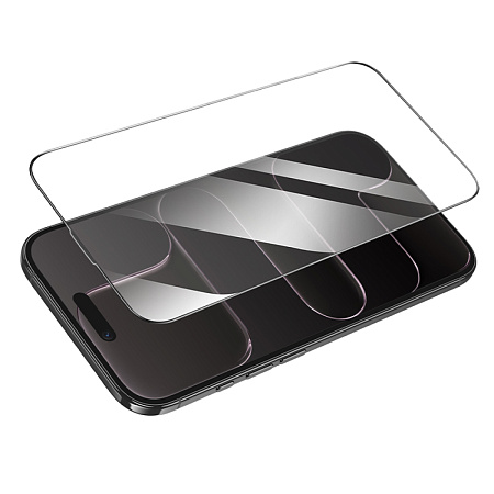 Защитное стекло на iPhone 16 Pro/17, AF 360, прозрачное с черной рамкой, X-CASE