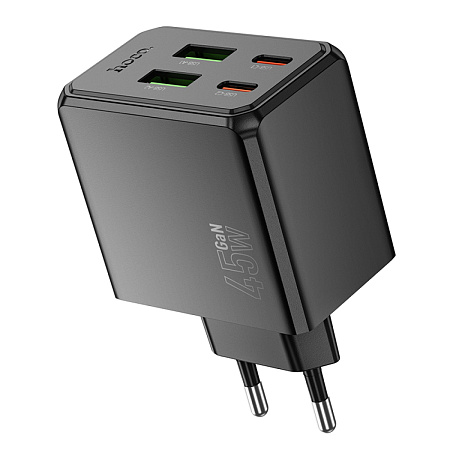Сетевое зарядное устройство, 2 USB 3.0 QC+2 PD 45W (CS18A), HOCO, черный