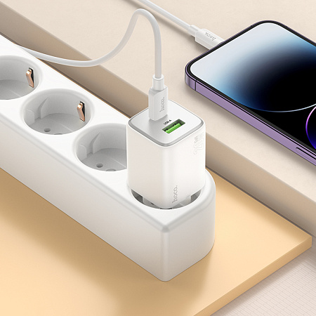 Сетевое зарядное устройство, 1 PD 20W + 1 USB 3.0 QC (N41), HOCO, белый